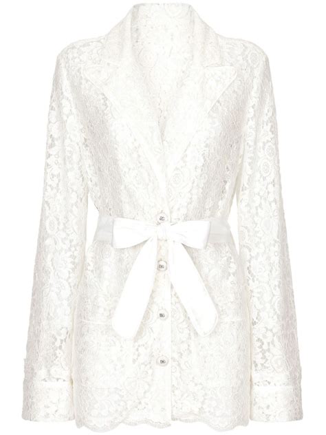 dolce gabbana belted cardigan with lace|Dolce & Gabbana lace.